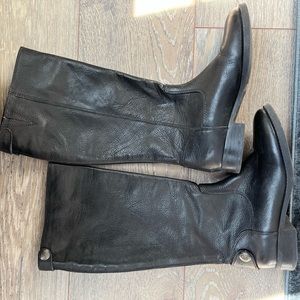 Arturo Chiang Black Leather Knee High Riding Boots Size 6M